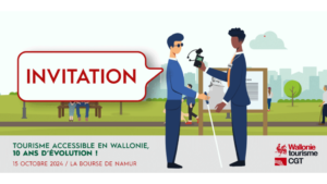 Participants à un événement sur le tourisme accessible en Wallonie.